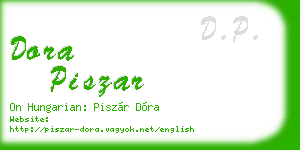 dora piszar business card